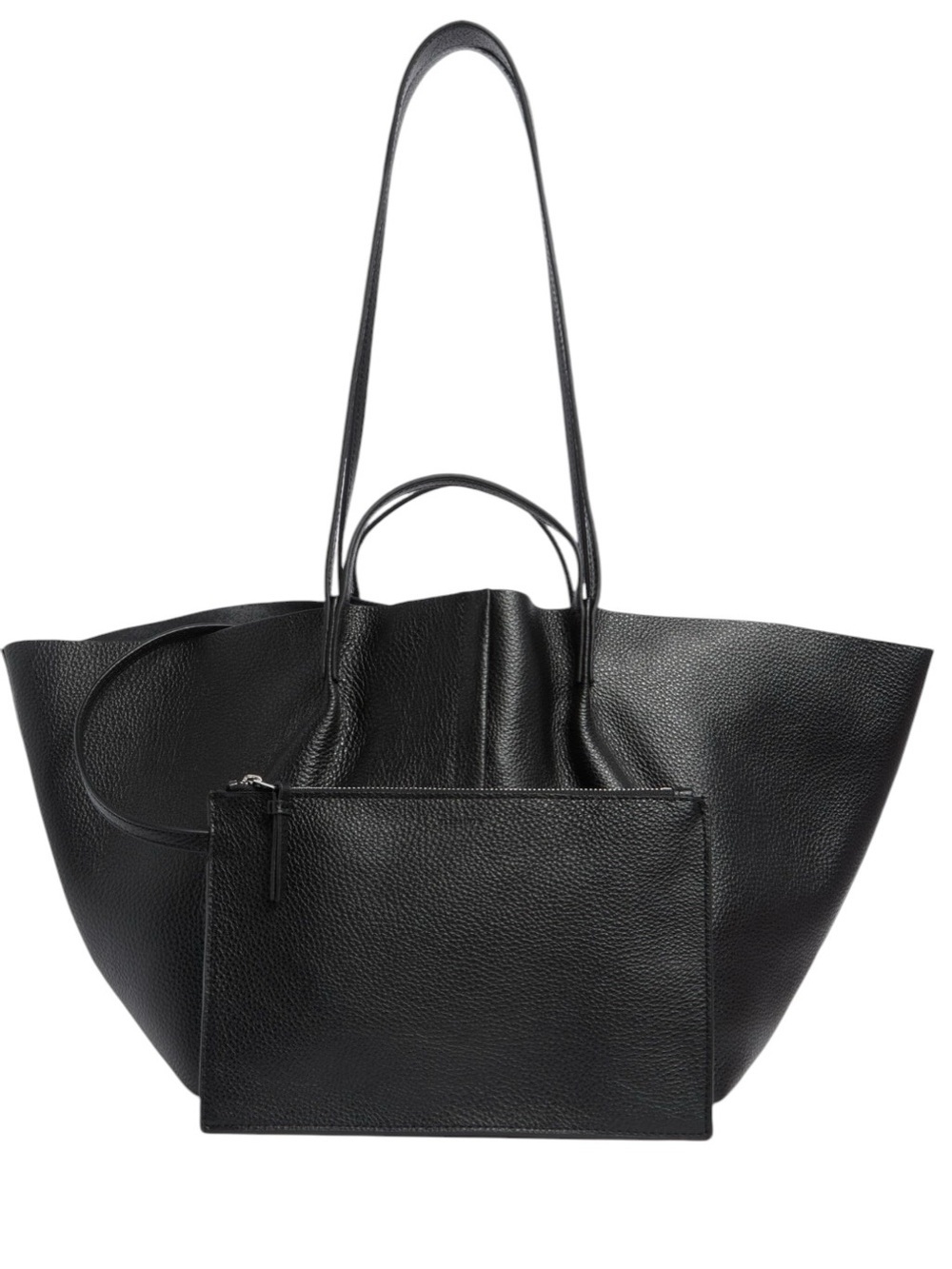 AllSaints Odette Black Pebbled Leather Tote Bag Large Shopper NWT Dust Bag Inclu - Picture 6 of 6